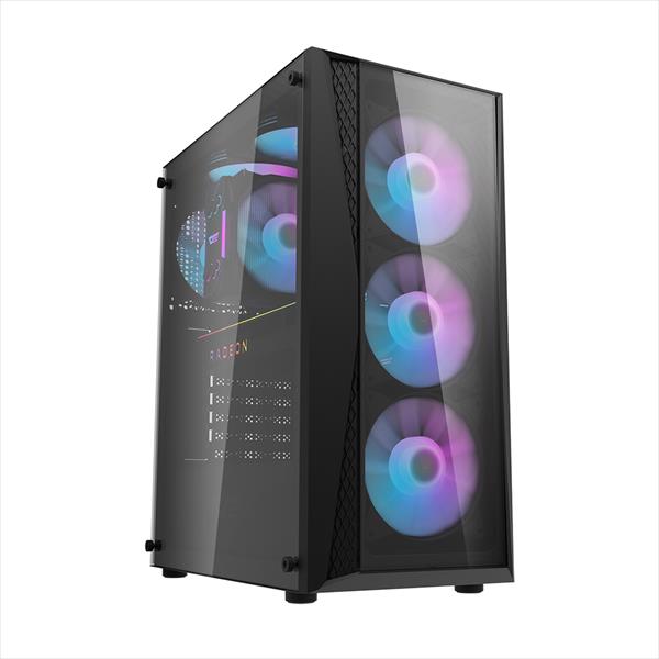 Darkflash DK352 PLUS Luxury Gaming PC Case | Transparent Glass front panel | USB 3.0, 4 ARGB Fans, 360mm Radiator Support Cabinet-Black